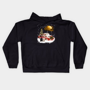 Red Truck Xmas Tree Two Labradors Christmas Kids Hoodie